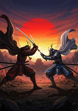 Samurai Duel Under a Red Sun