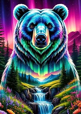 Colorful Bear Landscape