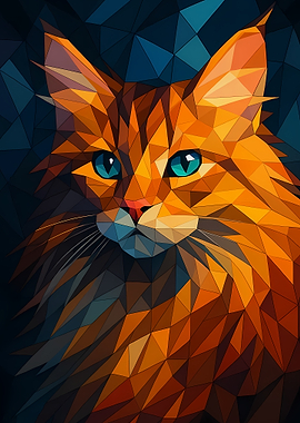 Geometric Cat Portrait