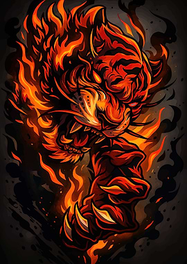 Fiery Tiger Animal