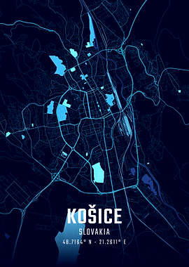Košice Midnight City Map