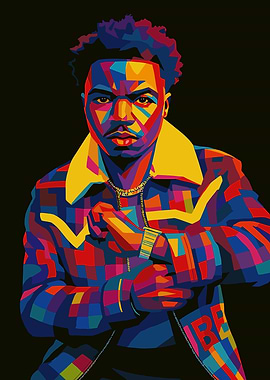 Colorful Portrait of a Roddy Ricch