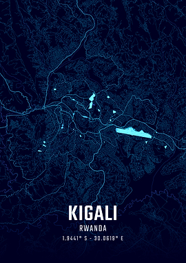 Kigali Midnight City Map