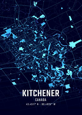 Kitchener Midnight City Map