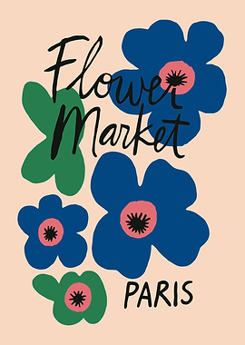 Flower Market Paris Poster Print
