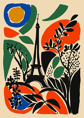 Eiffel Tower Abstract Art Print