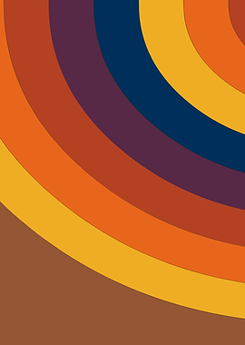 Abstract Retro Concentric Arcs