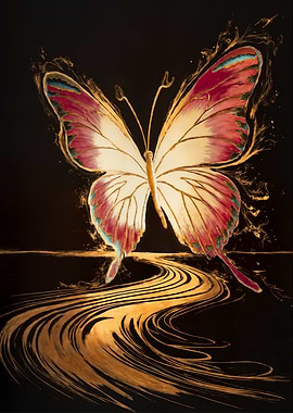 Butterfly over Golden River