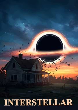 Interstellar Black Hole House Digital Art