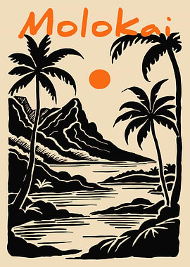 Molokai Island Landscape Art