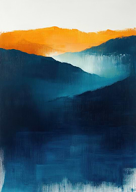 Abstract Mountain Landscape Painting