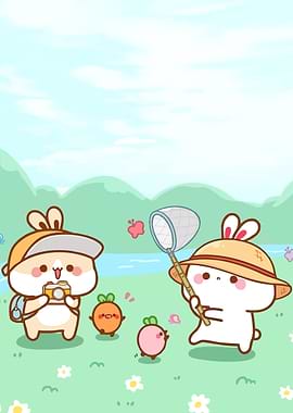 Cartoon Rabbits Nature