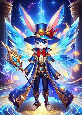 Magical Rabbit Wizard Crystal Wings