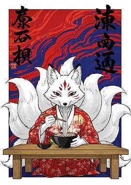 Nine-tailed Fox Eating Noodles