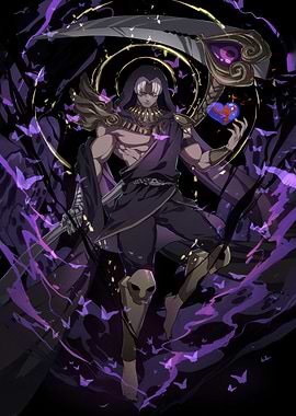 Grim Reaper with Heart and Scythe