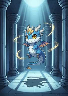 Cute Blue Dragon Stone Hall