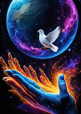 Dove Hands Cosmic Sphere