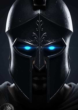 Warrior Helmet Glowing Eyes