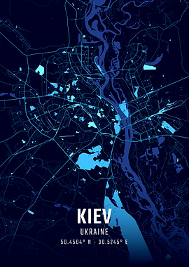 Kiev Midnight City Map