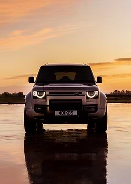 Land Rover Defender at Sunset