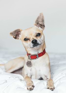 Chihuahua with Red Collar Portrait