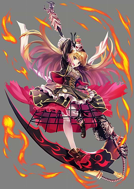 Anime Girl with Scythe and Skull