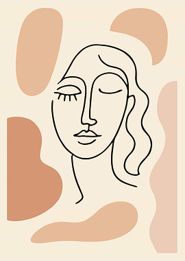 Minimalist Line Art Woman Portrait