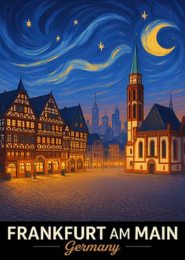Frankfurt Am Main Germany Nightscape