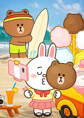 Line Friends Beach Vacation