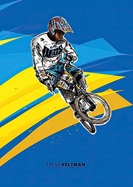 Steve Veltman BMX Rider Illustration