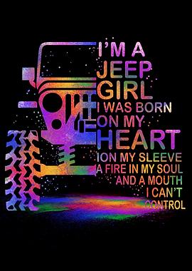 Jeep Girl Colorful Quote Design