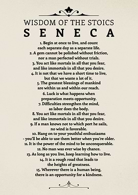 15 Seneca Quotes Poster