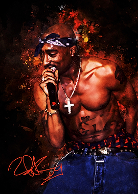 Tupac Shakur Digital Art Portrait