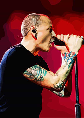 Chester Bennington singing on stage
