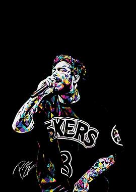 Colorful Singer in Sixers Jersey Art