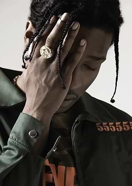 A$AP Rocky Portrait with Gold Ring