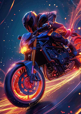 Motorcycle Rider Glowing Effects