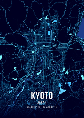 Kyoto Midnight City Map