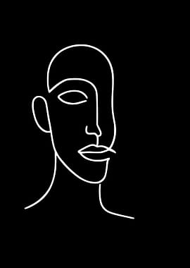 Abstract Face — Minimal Line Art Portrait
