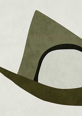 Abstract Olive Green Geometric Shapes Art