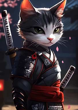 Samurai Cat Warrior