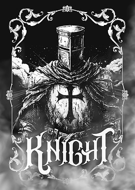 Knight illustration black white armageddon