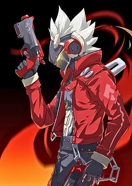 Character with Gun in Red Jacket