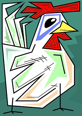 Abstract Rooster Illustration