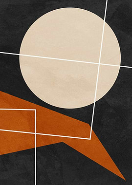 Abstract Geometric Art with Circle and Triangle