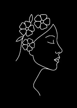 Bloom — Minimal Line Art Woman