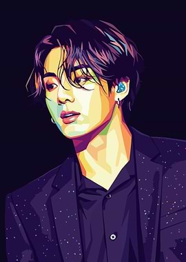 Jungkook Portrait in Pop Art Style