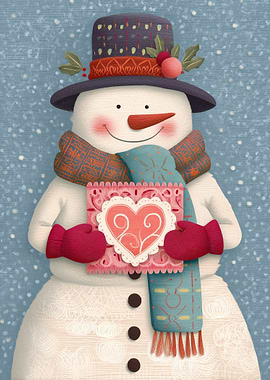 Snowman with Heart Card