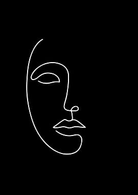 Serenity — Minimal Line Art Face