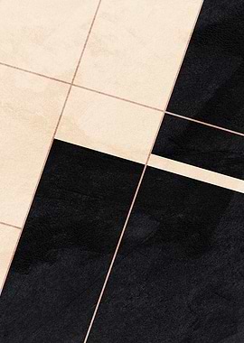 Abstract Geometric Black and Beige Art